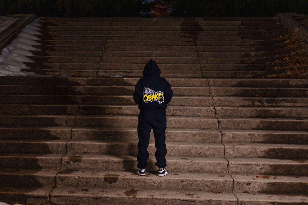 Navy Blue Obake Dragon Sweat Pants