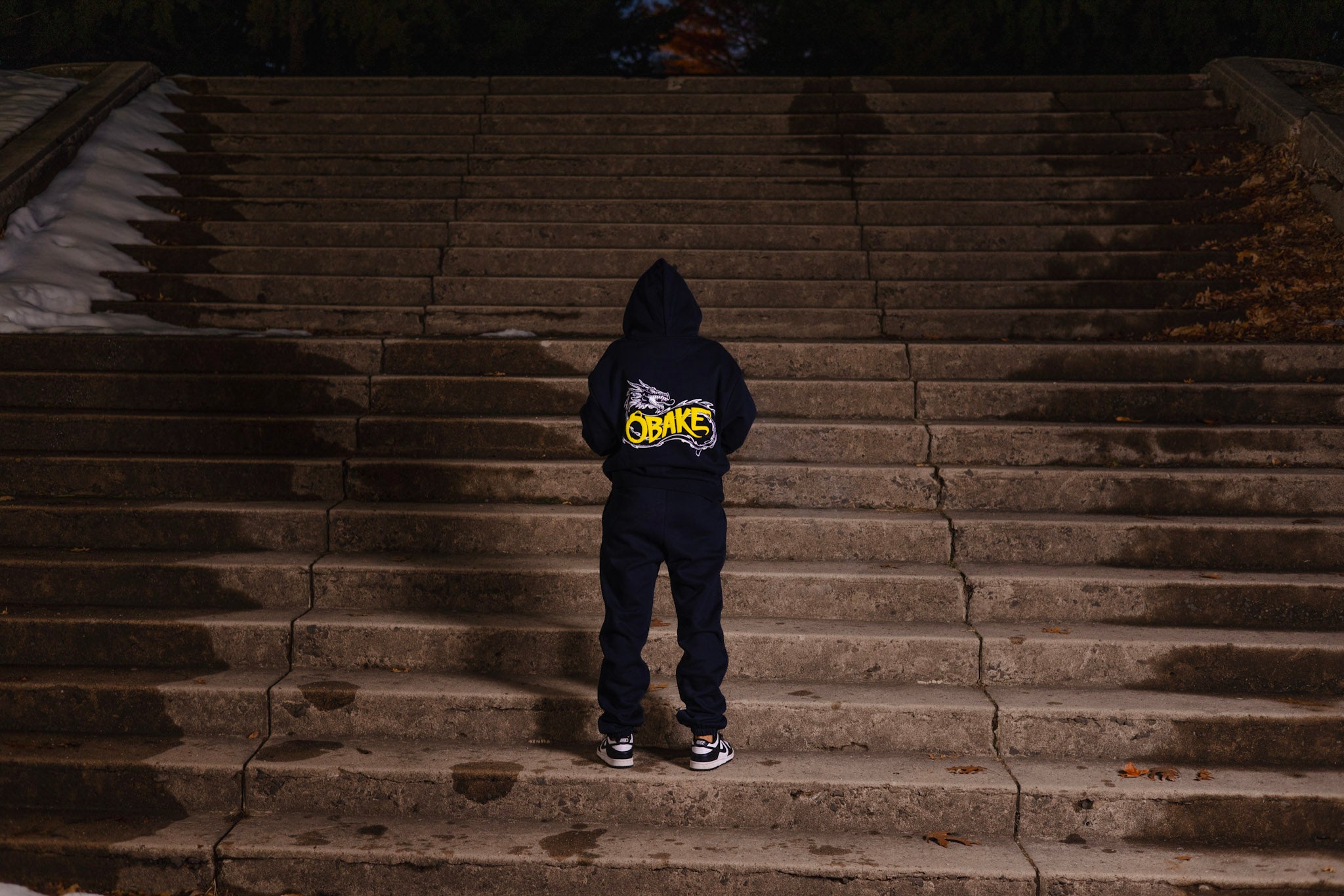Navy Blue Obake Dragon Hoodie